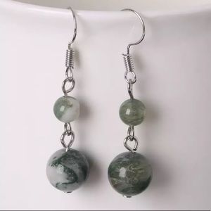 Genuine Aquatic Plants Agate Earrings